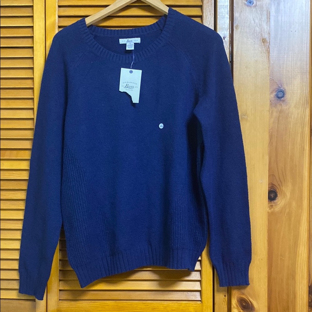Bass Men's Navy Crewneck Sweater long sleeve